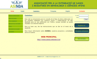 Imagen de la página web de ASINDA